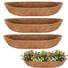 Fengaim Trough Coco Replacement Liners, Coco Fiber Liners for Planters Hanging Basket Liners, Square Coco Coir Liners Window Box Liners, Wall-mounted Coco Liner for Window Box (3 Pack, 16 Inch)