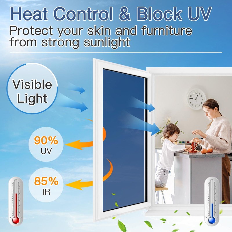 Haton Window Privacy Film One Way Window Tint for Home,