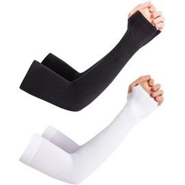 (JIOYIEO) Arm Cover, UV Protection, Women's, Set of 4, Finger Holes, Arm Cover, Summer, Cool to Touch, Cool, Sweat Absorbent, Quick Drying, Breathable, Good to the Touch, Sun Protection, Stretch,