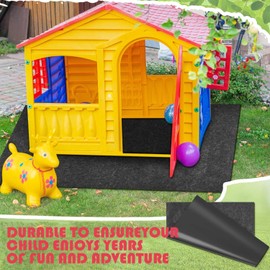 Outdoor Playhouse Mat, 71'' X 55'' Baby Play Activity Rug with Non Slip Waterproof Backing, Playhouse Accessories for Kids,
