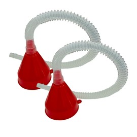 Plastic Fuel Funnel with Long Hose, Wide Mouth Plastic Oil Funnel, Flexible Funnel Universal for Automotive Gasoline Diesel Water Engine Oil Gas Fuel Fluid Liquid Transmission (2PCS)