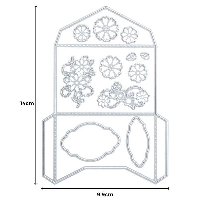 Stanzenshop Cutting Dies Stencil: Flower Envelope - Creative Craft Idea
