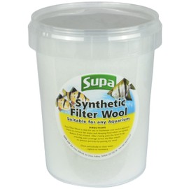 Supa Aquarium Filter Wool 1 Litre, Synthetic Material That Is Ideal For Removing Waste Particles In Both Fish Tanks And Pond Filtration Systems, White, Large
