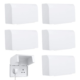 UK Plug Socket Covers, 5PCS Childproof & Pet Proof Electrical Outlet Protectors for Baby Safety, Universal Waterproof Double Socket Protector Box, Home Safety Essentials for Families
