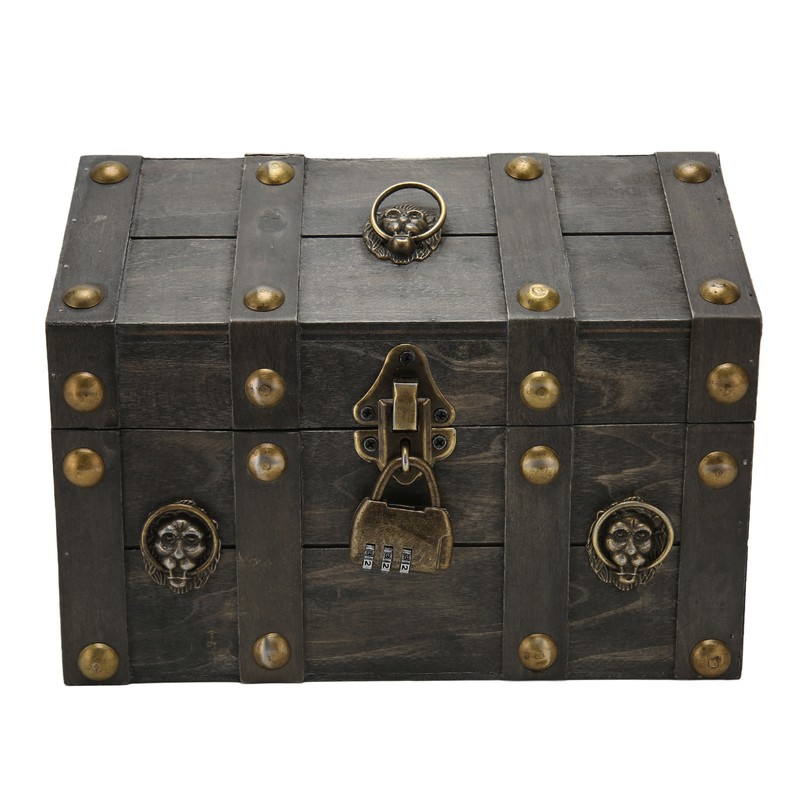 Wooden Treasure Chest Boxes Hand Crafted Vintage Wooden Box with