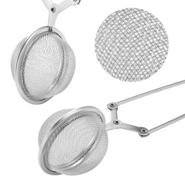 Set of 4 tea tongs made of stainless steel, diameter 4.5 cm, tea strainer for loose tea, fine mesh sieve tongs, the tea ball for optimal tea enjoyment