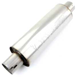 TOTALFLOW 22419N Notched Ends Straight Through Universal Exhaust Muffler | 304 Stainless Steel | 3 Inch Inner Diameter Inlet/Outlet