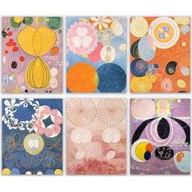 Hilma Af Klint Wall Decor - Modern Abstract Paintings, Vintage Wall Art for Living Room Decor, Kitchen Decor, Bedroom Decor, Premium Modern Gift for Mom Home Decor - Pack of 6 Gift Art (8X10 inches)