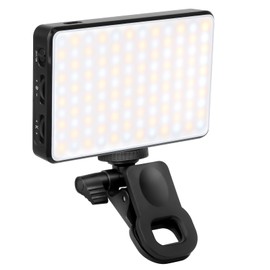 Selfie Light with Soft Diffuser Diffuser, 120 Dimmable LEDs Clip-On Fill Light for Phone, Tablet & Camera, 3 Color Modes, 6 Filter Effects & 10 Brightness Levels for Makeup, TikTok & Video Calls