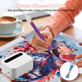 sawjow Electric Diamond Painting Pen with Adjustable Suction, Vacuum Diamond Art Pen for Adults & Kids, E Painter for Diamond Painting Accessories Tool No Wax Needed