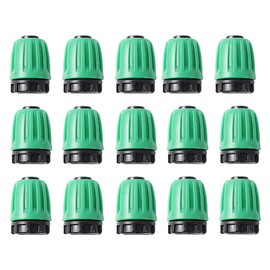 FULAIERGD 15 Pieces Drip Irrigation Hose Connector 1/2 Inch Hose (1/2 Inch ID x 0.65 Inch OD) Anti-Drop Quality Fitting (Fits 13mm ID) Lock Nut Connectors (Pack of 15 Plug)