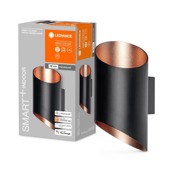 LEDVANCE ORBIS CYLINDRO SMART+ Wi-Fi Luminaire, Dimmable LED Indoor Wall