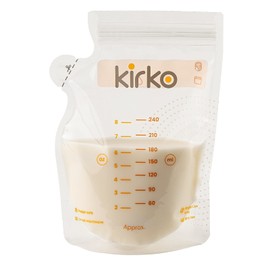 Kirko | Bolsas Para Almacenar y Conservar Leche Materna | Capacidad por bolsa: 8 oz / 240 ml (50 PIEZAS)