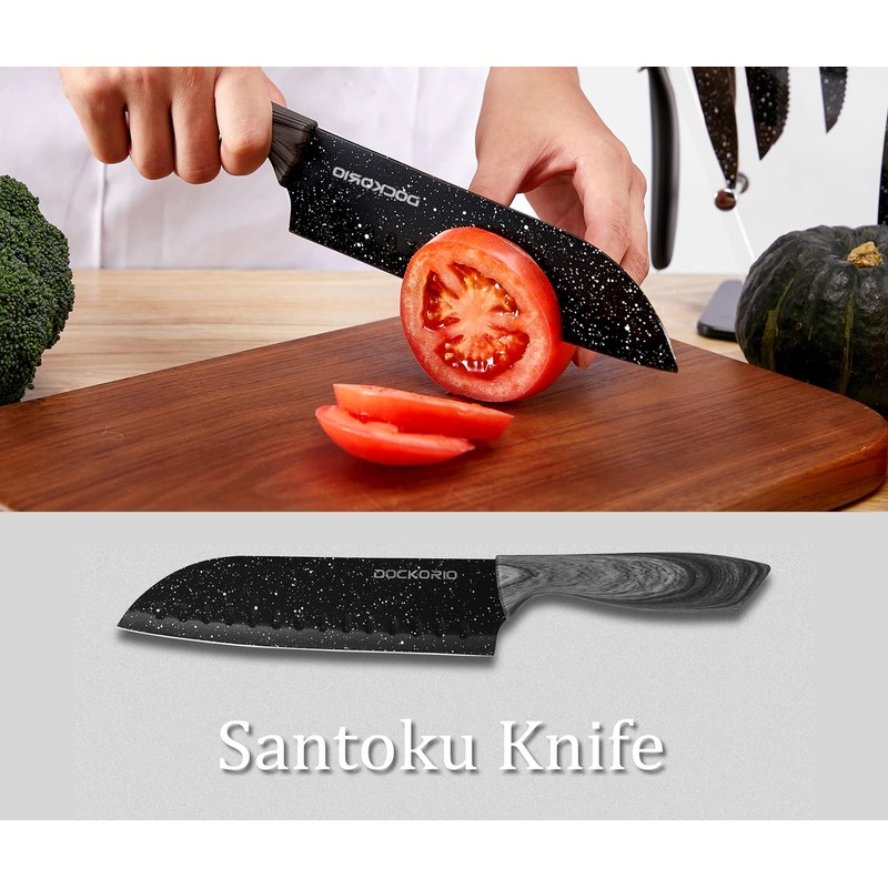 Dockorio all in one Kitchen Knife Set with Block, 19