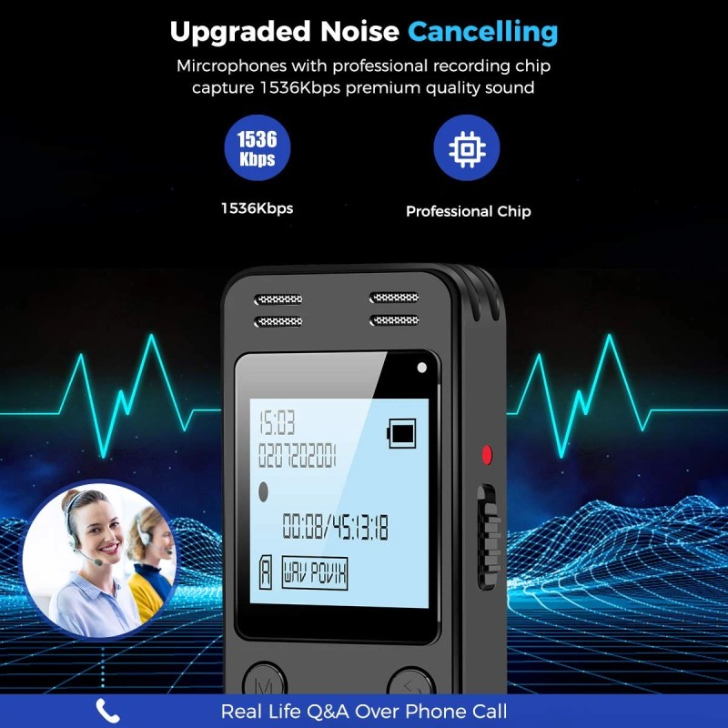 Evida 128GB Digital Voice Recorder for Lectures Meetings - EVIDA