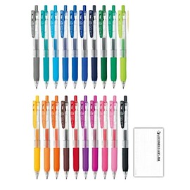 Zebra Sarasa Clip Set of 20 Colors + Locco Cat Trial Paper Set (JJ15 0.5mm)