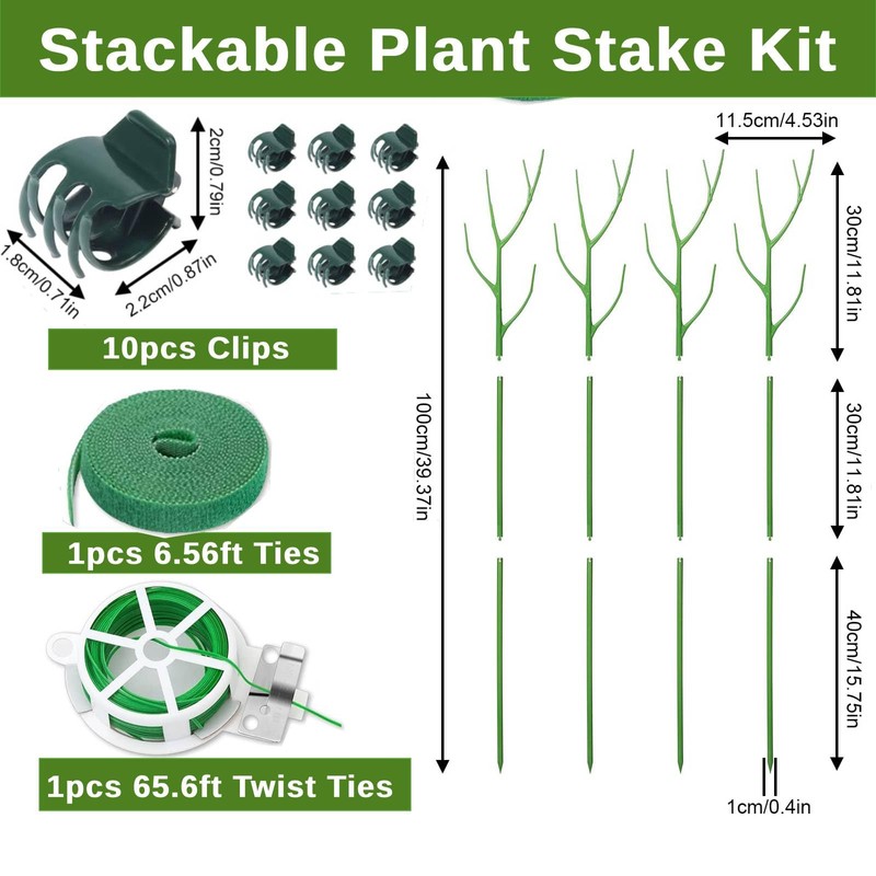 12 Pack Stackable Monstera Plant Support Stakes, Climbing Plants Support