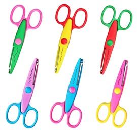 Pack of 6 Children's Zigzag Scissors, Hand Safe Children's Tools, Used for Preschool Education, Children's Paper Cutting Tools, Handmade Hand Tools, Zigzag Tools