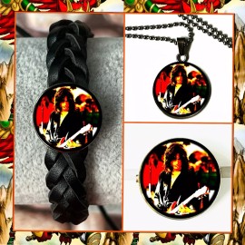 HOT ITEM !! JOE PERRY AEROSMITH SET OF THREE  BRACELET NECKLACEPIN