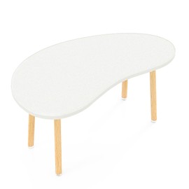 Funecy Mango Coffee Table Low Table with 4 Solid Wood Sturdy Legs, Floor Table Desk for Sitting on The Floor, Storage and Living Room Furniture (White)