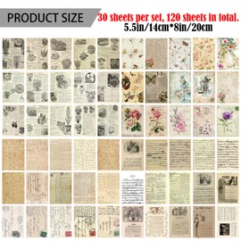 DKDDSSS 120 Sheets 14 x 20 cm Scrapbooking Paper Decoration, Vintage Scrapbook Paper, Craft Paper, Decorative Paper, Design Paper, Scrapbook Accessories for Photo Album, Diary, Notebook, DIY Art