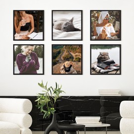 upsimples 3 Pack 30x30 Picture Frame, 30x30 Picture Frame Black for Photo Gallery - Slide-In Strips, Horizontal or Vertical Wall Mounting