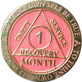 1 Month AA Medallion Reflex Pink Gold Plated 30 Day Chip