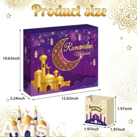 Ramdan Advent Calendar with Drawers, 30 Empty Boxes for 30 days, Eid Mubarak Coutdown Calendar Fillable Ramadan Gift, Islamic Art, Cardboard Number Storage Box, Ramadan Party Supplies - Purple