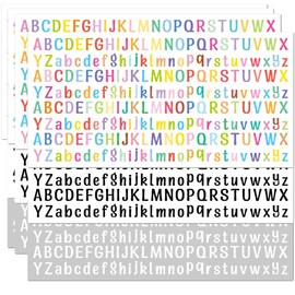 Aieino 0.5 Inch Letter Stickers Mixed Coloured, 10 Sheets/2080pcs Vinyl Letter Number Decals Capital Alphabet Uppercase Lowercase Waterproof for Sign Scrapbook Craft Card Mailbox DIY Decoration