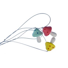 Miniblings 3 Pieces Christmas Tree Decorations Ornaments Xmas Mushrooms Wooden Toatstool