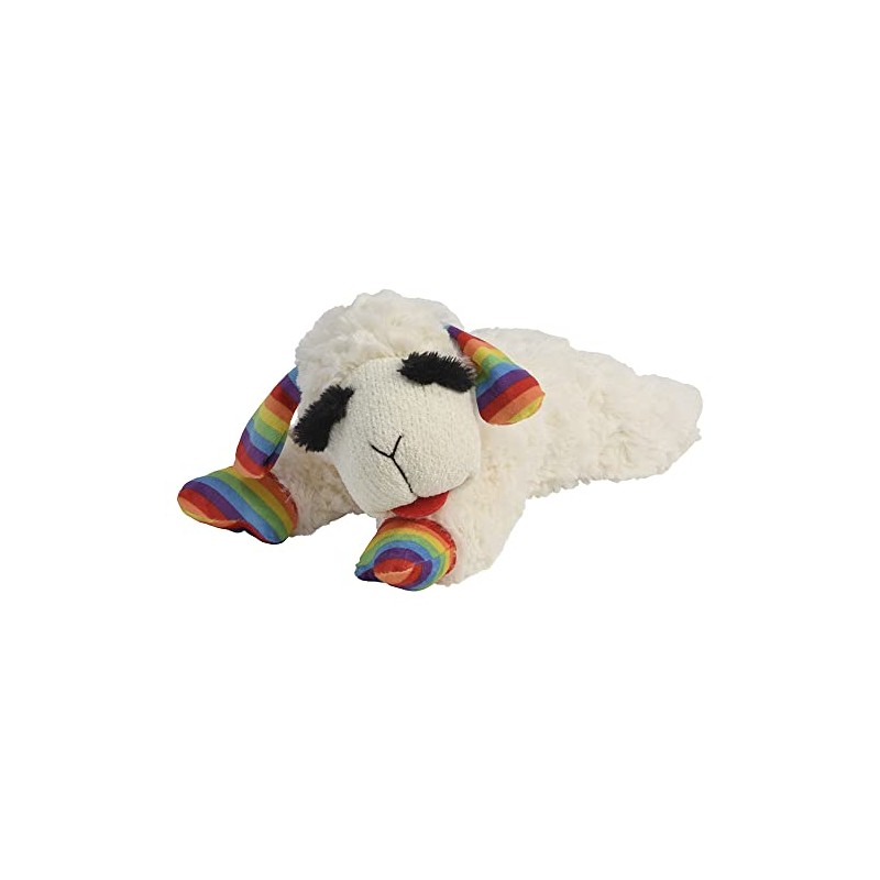 Multipet Rainbow Lamb Chop Plush Dog Toy, Medium, 10.5"
