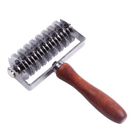 IUSOT Dough Lattice Roller Cutter, Stainless Steel Lattice Pastry Cutter with Wood Handle, Time-Saver Baking Pastry Tool - Pastry Lattice Cutter for Cookie, Pie, Pizza, Bread, Pastry Crust