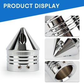 Front Axle Caps, PSLER Motorcycle Front Axle Nut Cover Cap for Softail Road King Street Electra Glide Fat Boy Iron 883, CNC Aluminum, Chrome