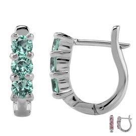 Silvershake Simulated Color Change Alexandrite 925 Sterling Silver English Hook Earrings