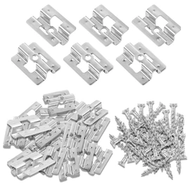 Hidden Fastener Clips, 100 Packs Hidden Deck Fasteners Stainless Steel Clips for Deck Fastening, Composite Decking Fasteners with Deck Screws for Deck Boards, Metal T Clips for Decking, 7mm Silver