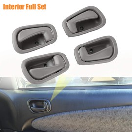 NPAUTO Interior Front Rear Door Handles Driver Passenger Side Pair Replacement for 1998 1999 2000 2001 2002 Toyota Corolla Chevy Prizm Manual Lock, Gray