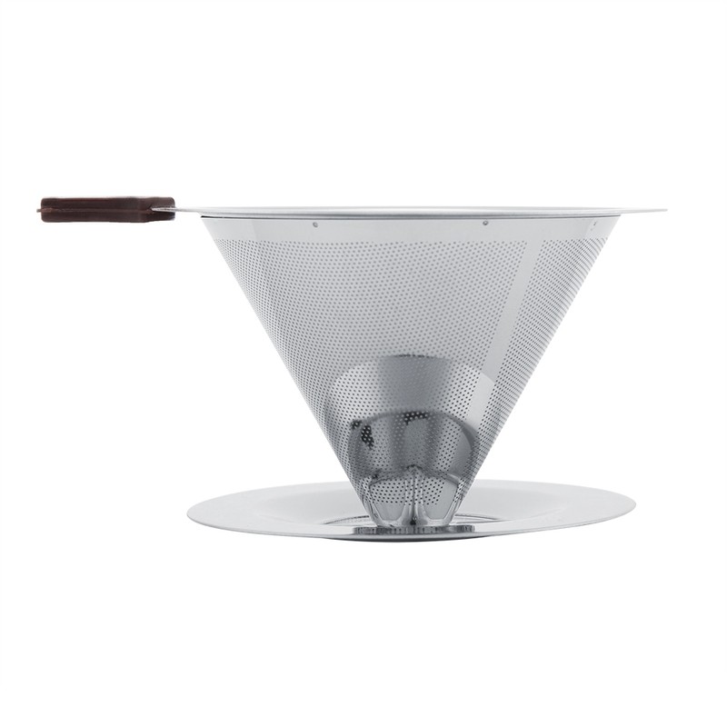 Stainless Steel Coffee Filter Reusable Double Layer Brew Dripper with