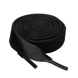 sourcing map Flat Velvet Shoelaces 0.6 Inches Wide Ribbon Shoe Laces Strings for Sneakers Shoes Boots Black 140cm/55