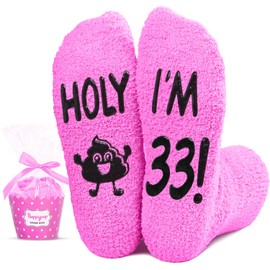 HAPPYPOP 33rd Birthday Gifts for Women - Socks for 33 Year Olds, Best Gifts for 33 Year Old Woman, Gift Ideas for 33 Year Olds