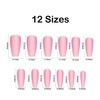 Lifextol 24pc Pink French Tip Square Heart Design Press-on Nails