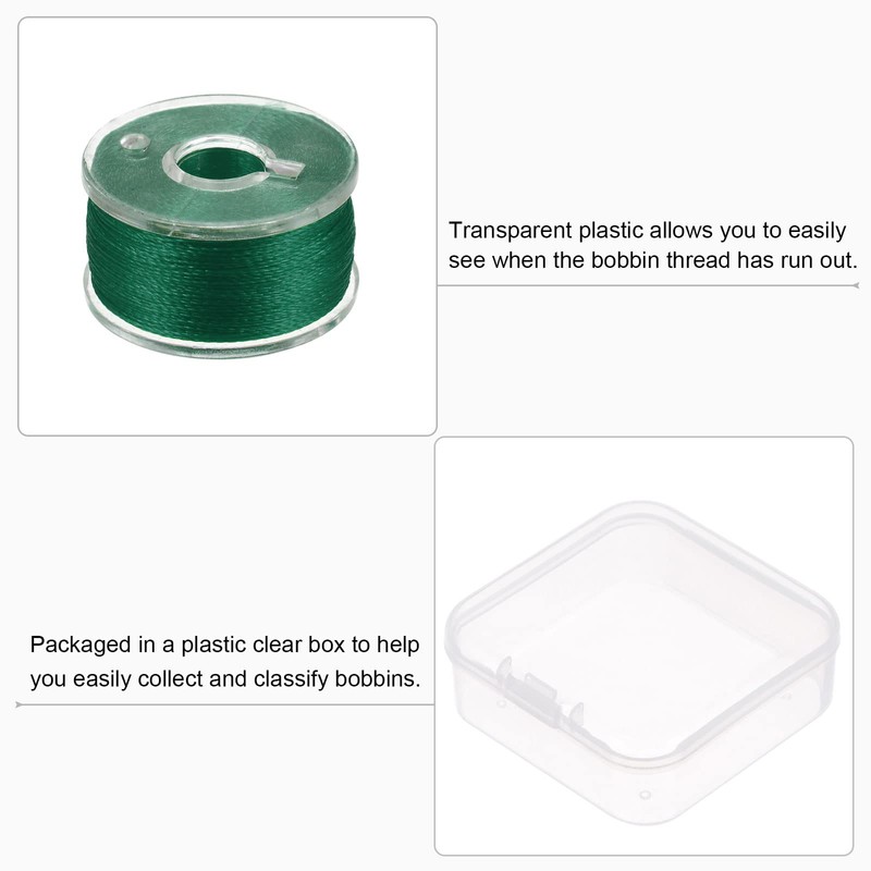 sourcing map Prewound Bobbin Thread Set of 5pcs with Storage