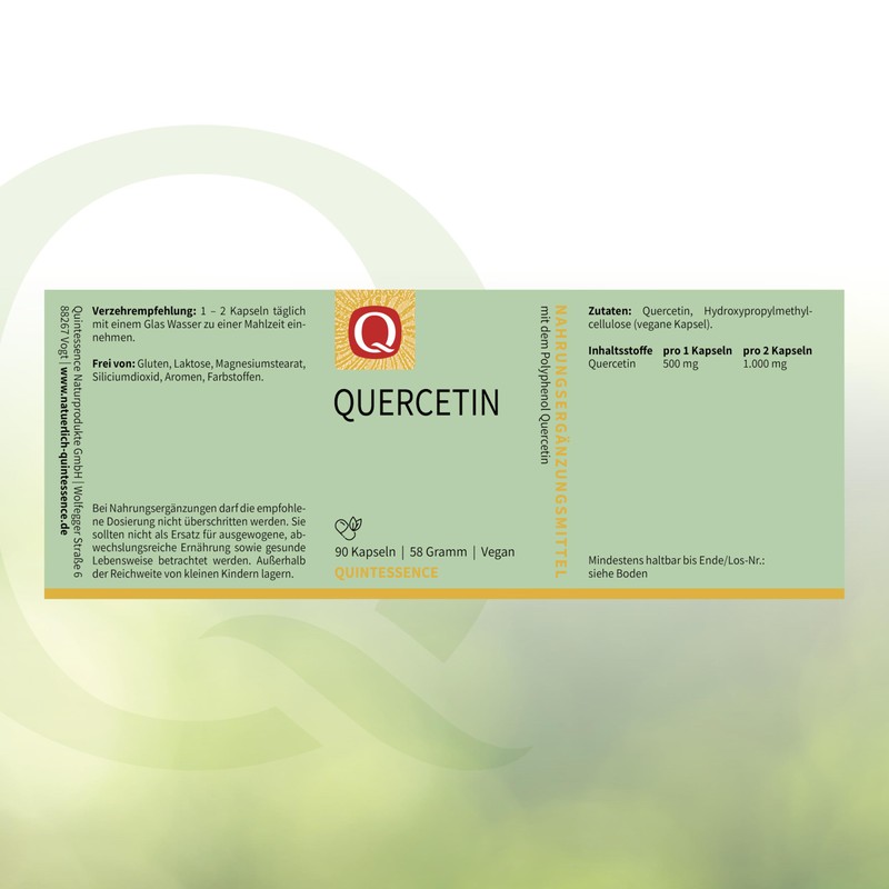Quintessence Quercetin High Dosage, 90 x Capsules, Quercetin 500 mg