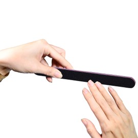 AMT 50 PCS Round Black Nail Files, Black Nail File, Nail Files for Acrylic Nails, Emery Boards for Nails, 100/180 Grit Nail File (50 PCS Nail Files) (Grit 100/180 (Round, Pink)