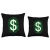 Dollar Bill Dollar Sign $$ Throw Pillow