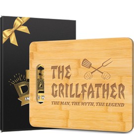 Fathers Day Dad Gifts,Christmas Gifts for Dad,Dad Birthday Gift from Daughter Son Unique Engraved Cutting Board The Grillfather The Man The Myth, The Legend(BEST DAD)