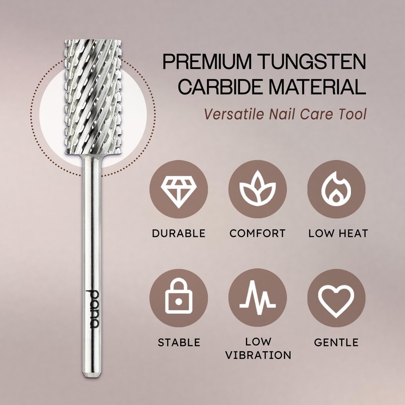 PANA 3/32" Large Barrel Flat Top Silver Carbide Nail Drill