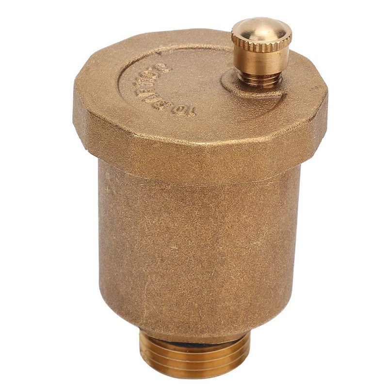 Brass bleed opening, male thread air vent, automatic disposable bleed