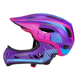 ROCKBROS Kids Full Face Bike Helmet Kids Helmet Toddler Bike Helmets Full Face Protective Safety Helmet for MTB Skateboarding Scooter Roller Skating Cycling