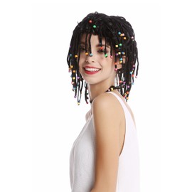WIG ME UP - 90834-ZA103 Women's Men's Braided Strands Braids & Pearls Black Afro Caribbean Look Reggae Gigolo Sexy Hippie Wig