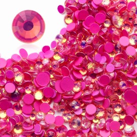 Meibite F Rose Flatback Rhinestones, Glass Rhinestones for Nail Art and Craft, Glue Fix, Loose Crystal Gemstones(F Rose, SS30, 288pcs, 6.4-6.6mm)